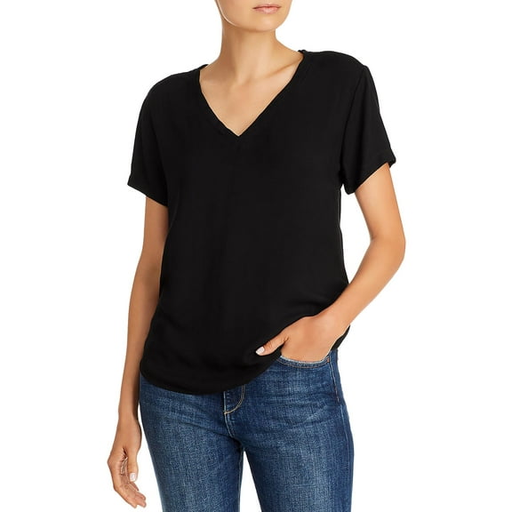 Bella Dahl womens  V-Neck T-Shirt, xs, Black