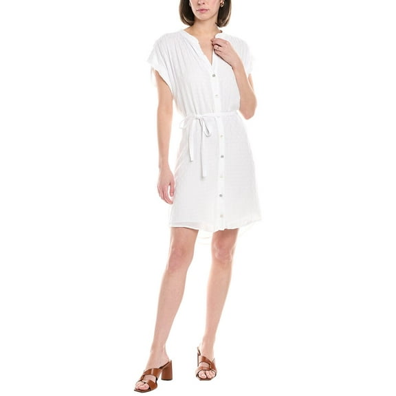 Bella Dahl womens  Belted Shirred Dress, m, White
