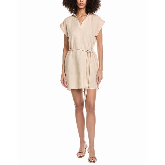 Bella Dahl womens Belted Tunic Linen Shirtdress, s