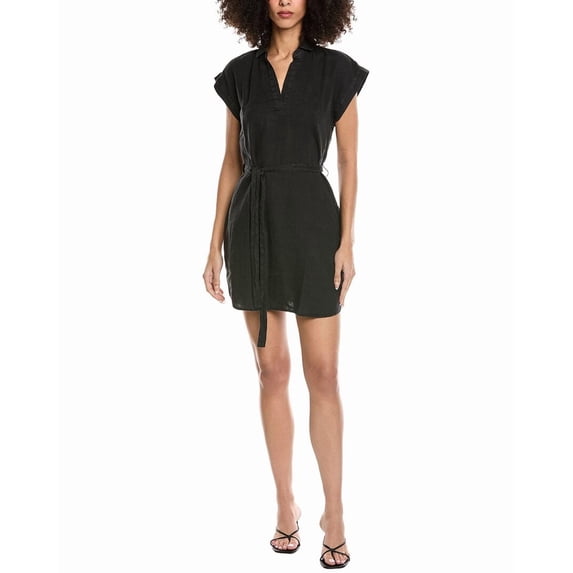 Bella Dahl womens Belted Tunic Linen Shirtdress, xs