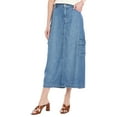 thumbnail image 1 of Bella Dahl womens  Cargo Long Skirt, 32, Blue, 1 of 3