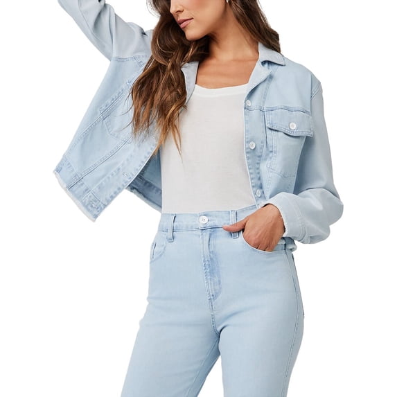 Bella Dahl womens Frayed Mix Denim Jacket, l