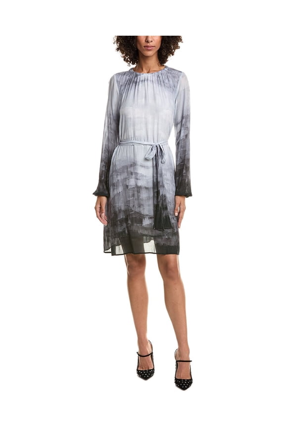 womens Gathered Midi Dress, s, Blue