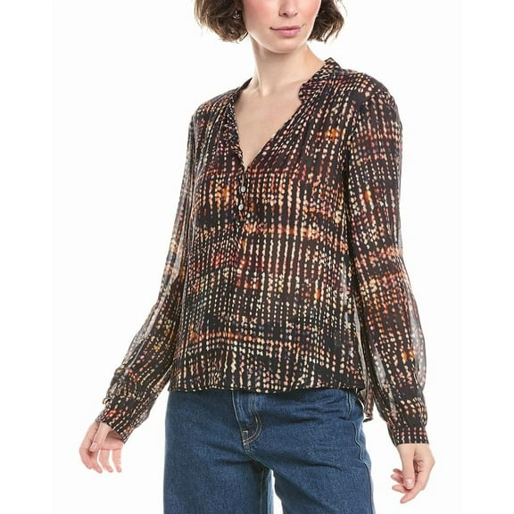 Bella Dahl womens  Half Placket Button-Up Blouse, xs, Black