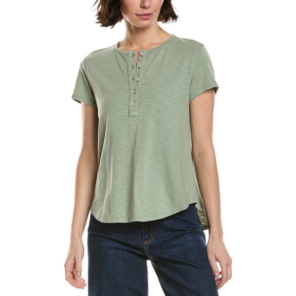 Bella Dahl womens  Henley Shirt, s, Green