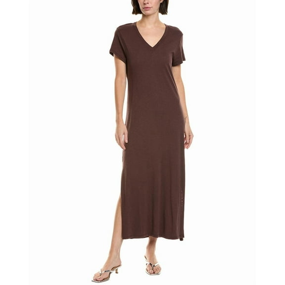 Bella Dahl womens Knit V-Neck Maxi Dress, s, Brown