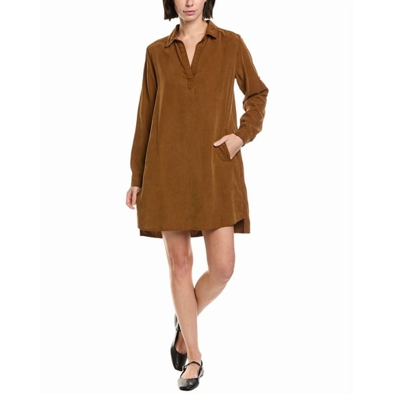 Bella Dahl womens Long Sleeve A-Line Dress, xs, Gold