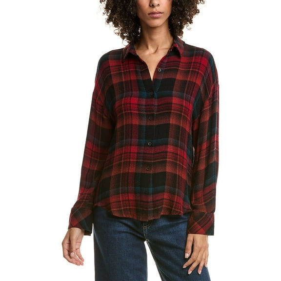 Bella Dahl womens Oversized Button-Down Shirt, xs, Red