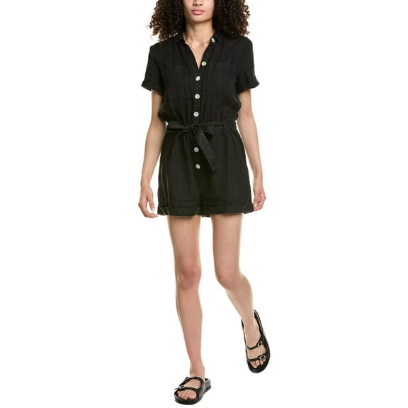 Bella Dahl womens  Rolled Hem Linen Utility Romper, xs