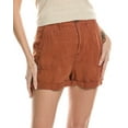 thumbnail image 1 of Bella Dahl womens  Sedona Rolled Cuff Linen-Blend Utility Short, 25, Brown, 1 of 4