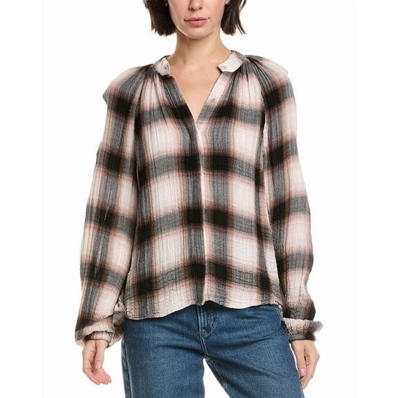 Bella Dahl womens  Shirred Raglan Shirt, xs, Beige