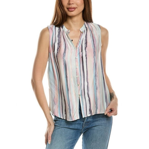 Bella Dahl womens  Shirred Shoulder Blouse, xs, Blue
