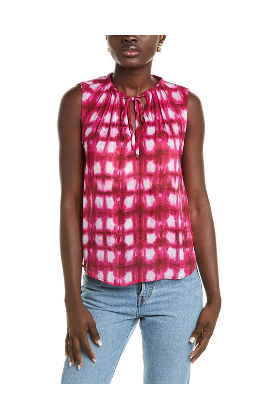 womens Sleeveless Shirred Neck Pullover, L