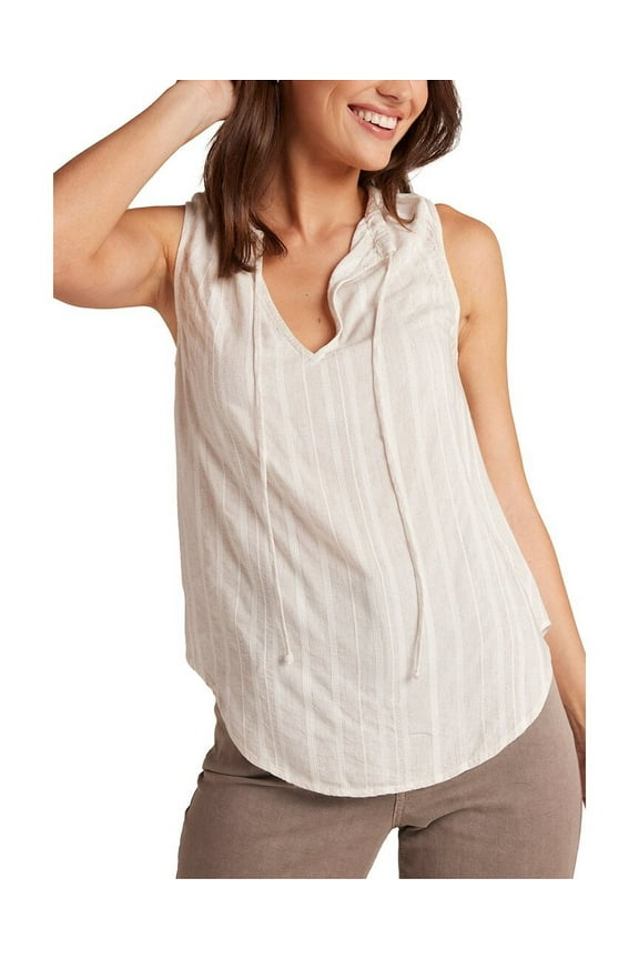 womens Sleeveless Shirred Neck Pullover, xs