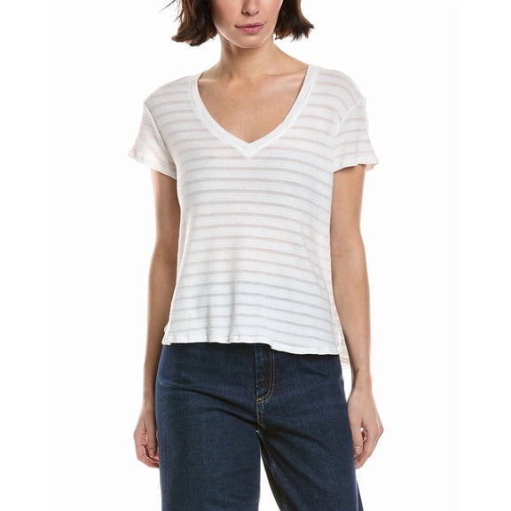 Bella Dahl womens  V-Neck T-Shirt, m, White
