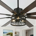 thumbnail image 1 of Bella Depot 72" Ceiling Fan 6-speed Farmhouse Metal Cage 3-Light Chandelier with Remote, 1 of 12
