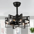 thumbnail image 1 of Bella Depot 18 Inches Octagonal Cage Ceiling Fan with Light and Remote Control, 6-speed Reversible Chandelier, 1 of 8