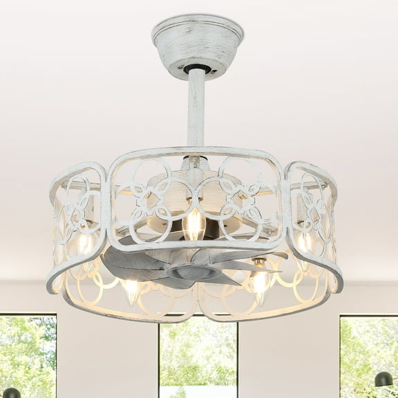 Bella Depot 18 Inches Retro Ceiling Fan with Light kit and Remote Control, 3-Speed Reversible Ceiling Fan