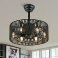 thumbnail image 1 of Bella Depot 18 Inches Woven Rope Drum Ceiling Fan with Light and Remote Control, 3-Speed Reversible Fan, 1 of 6