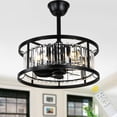 thumbnail image 1 of Bella Depot 20" Industrial Black Ceiling Fan with Light and Remote 6-Speed Reversible DC Motor, 1 of 14