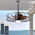 thumbnail image 1 of Bella Depot 23" Outdoor Ceiling Fan 6-Speed Reversible Caged Ceiling Fan with Dimmable Light and Remote Control, 1 of 16