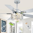 thumbnail image 1 of Bella Depot 52" Modern Silver Crystal Ceiling Fan 6-Speed Reversible with Light and Remote Control, 1 of 11