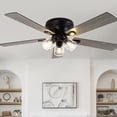 thumbnail image 1 of Bella Depot 52" Rustic Flush Mount Ceiling Fan with Light and Remote 6-Speed Reversible DC Motor, 1 of 16