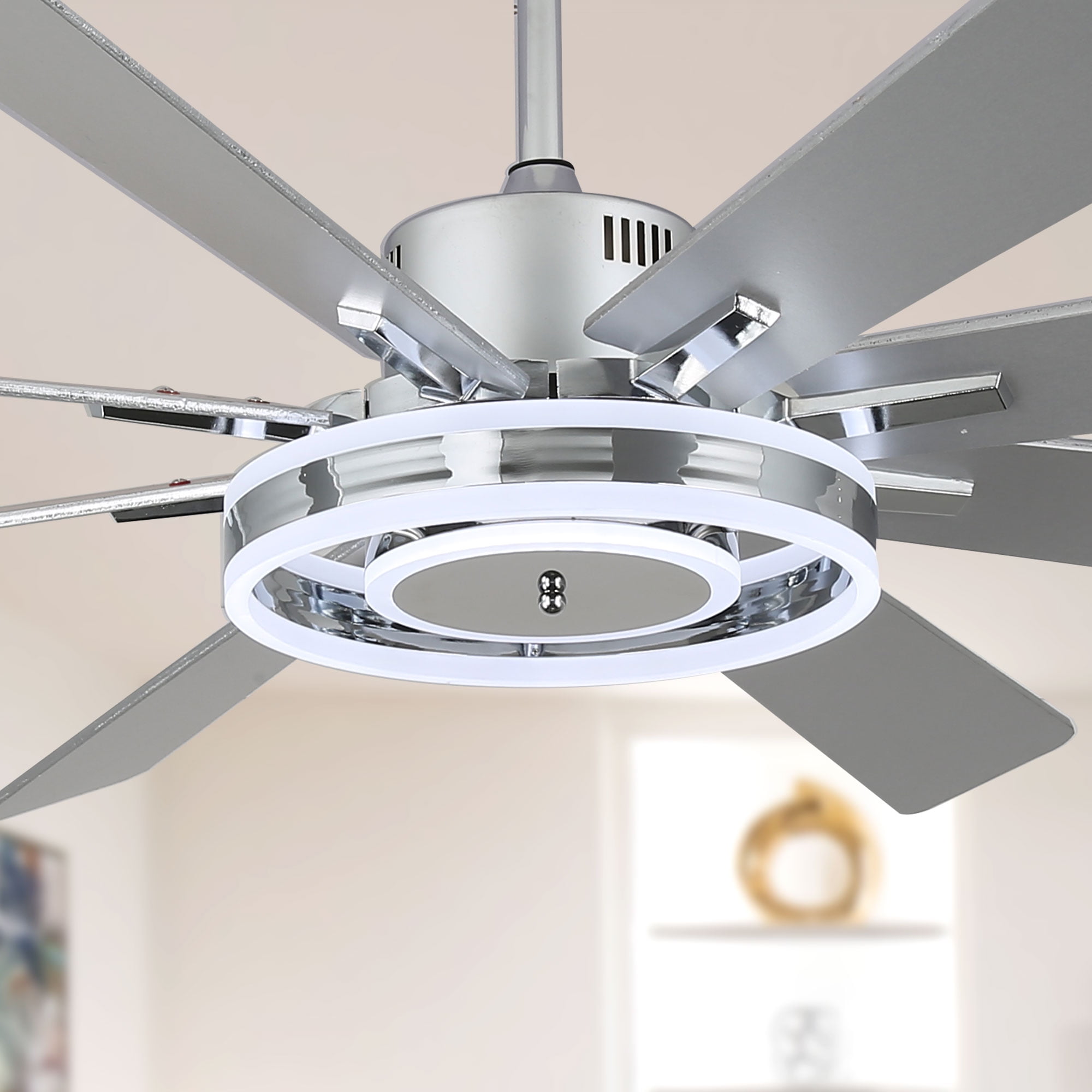 Bella Depot 72" Modern LED Ceiling Fan 6-Speed Reversible Chandelier With Dimmable Light and Remote Control