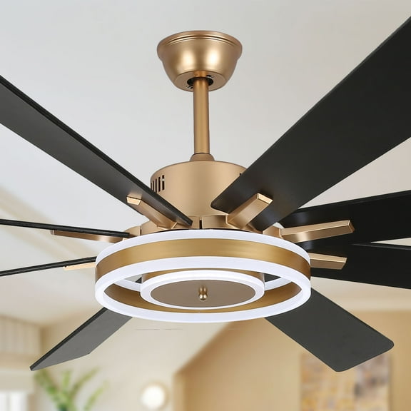Bella Depot 72" Modern LED Ceiling Fan 6-Speed Reversible Chandelier With Dimmable Light and Remote Control