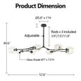 thumbnail image 1 of Bella Depot 8-Light Black Modern Full-angle Adjustable Chandelier with Clear Glass Shades 8 Light 25 to 36 Inches 49 to 60 Inches, 1 of 5