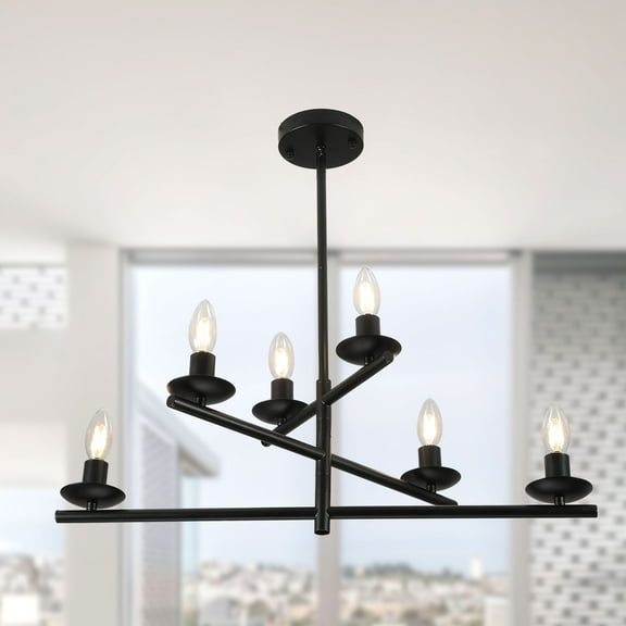 Bella Depot Modern Black Crystal Chandelier Luxury Cage Pendant Light for Kitchen Island