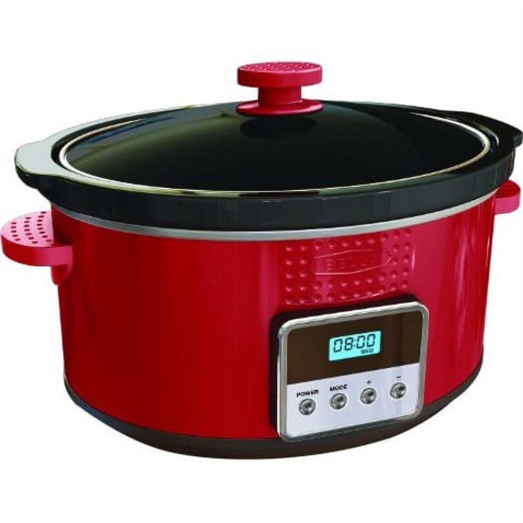 Bella 14106 Red Linea 5Qt Programmable Slow Cooker with Locking