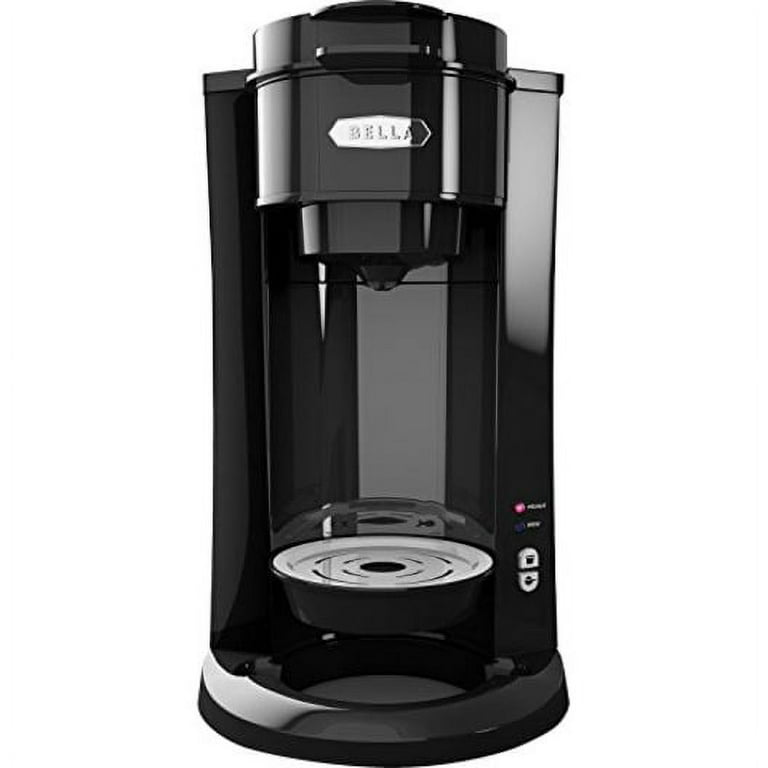  BELLA Dual Brew Single Serve Coffee Maker, K-cup Compatible  with Ground Coffee Basket & Adapter - Carefree Auto Shut Off & Adjustable  Tray, 14oz, Black: Home & Kitchen