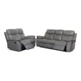 thumbnail image 1 of Bella Esprit 2-piece Solid Wood and Genuine Leather Match Sofa Set in Gray, 1 of 3
