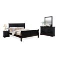 thumbnail image 1 of Bella Esprit 4-piece Traditional Solid Wood King Sleigh Bedroom Set in Black, 1 of 2