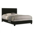 thumbnail image 1 of Bella Esprit Modern Solid Wood/Faux Leather Queen Panel Upholstered Bed in Black, 1 of 2