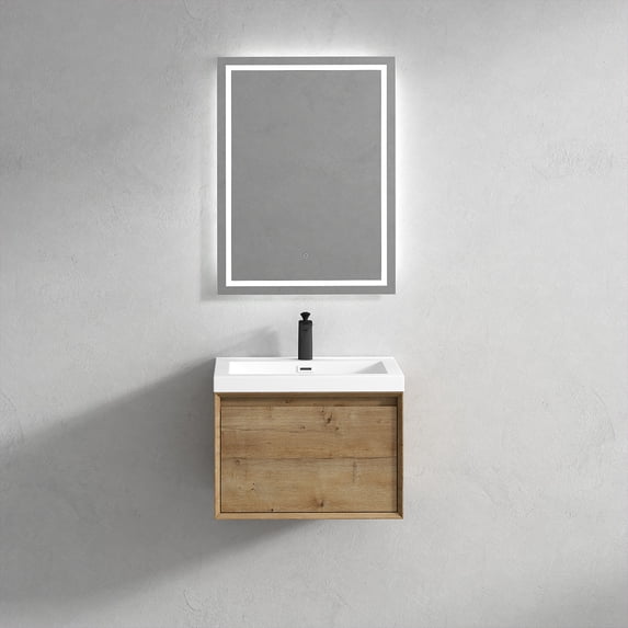 Bella Floating Bathroom Vanity with Acrylic Sink Top 24" - 48"