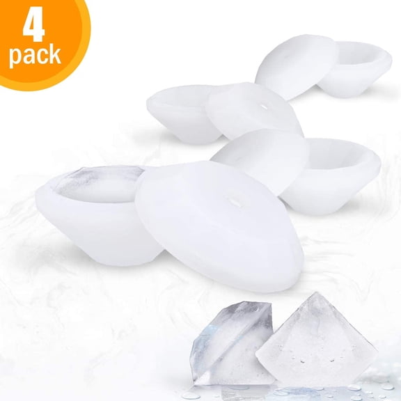 Bella Ice Cube Molds & Trays- Extra-Large Ice Diamond Silicone Mold. Great for Cocktails, Candy, Soap or Chocolate