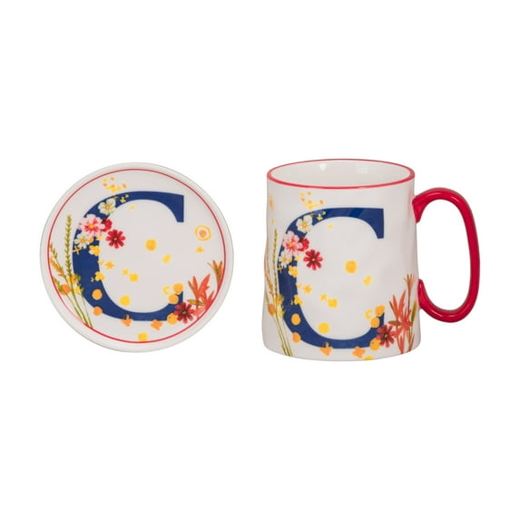 Bella Initial Mug & Coaster Set