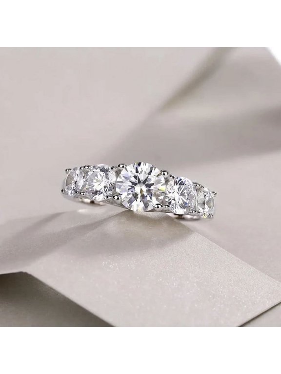 1.8 Ct VVS1/D Round Cut Lab-Created Simulated Diamond Classic Solitaire Engagement Ring 14K White Gold Plated for Women