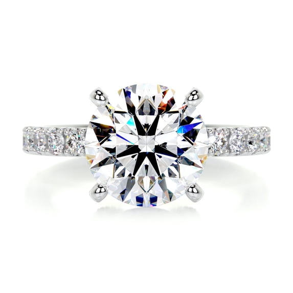 Bella Jewel 1.9 Ct Round Cut Eternity Diamond Ring for Her - Beautiful Lab-Created Simulated Diamond - 14K White Gold Plated - Stunning Women's Engagement Ring - Perfect Surprise Gift for Weddings