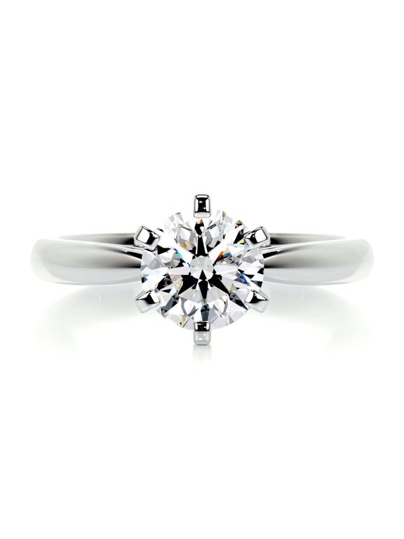 1.9 Ct Round Cut Lab-Created Simulated Diamond Solitaire Engagement Wedding Ring 14K White Gold Plated Silver Ring