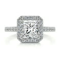 thumbnail image 1 of Bella Jewel 1.9 Ct VVS1 Princess Cut Diamond Solitaire Ring for Her - 14K White Gold Plated Ring for Women's - Halo Diamond Ring for Her - Eternity Diamond Ring for Her - Wedding Diamond Ring, 1 of 3
