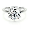 thumbnail image 1 of Bella Jewel 14K White Gold Plated Diamond Ring - Brilliant 2 Ct Round Cut Diamond Ring - Simple Solitaire Diamond Ring - Solo Diamond Ring for Her - Solitaire Engagement Wedding Silver Ring, 1 of 3