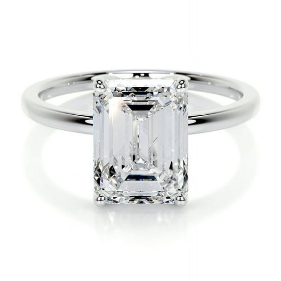Bella Jewel 14K White Gold Plated Diamond Ring - Radiant Cut Excellent 2.1 Ct Diamond Ring For Women's - Solitaire Diamond Ring - Solo Stone Diamond Ring for Her - Simple Diamond Ring for Ring