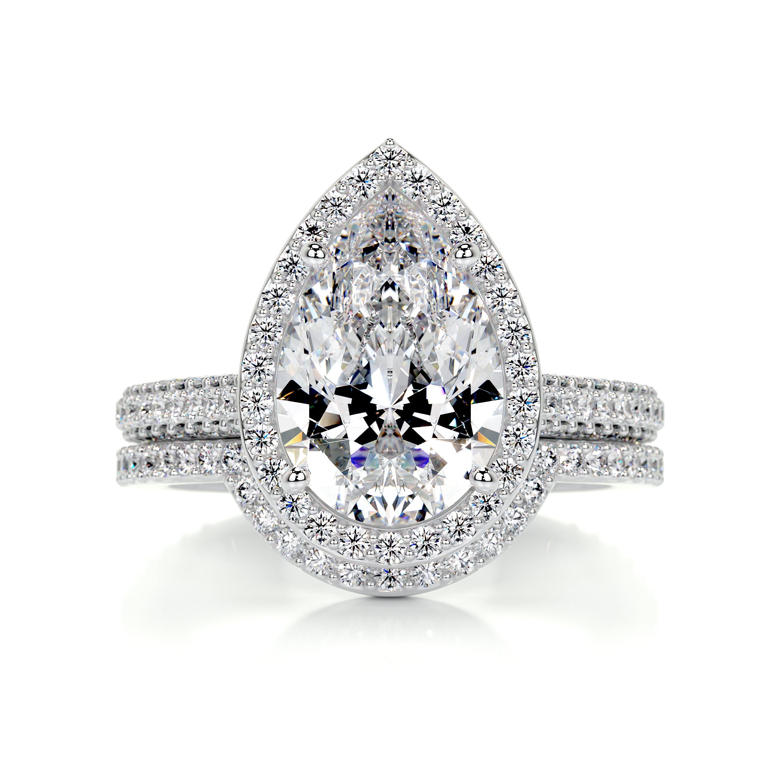 Bella Jewel 14K White Gold Plated Diamond Ring for Women's - 2.4 Ct ...