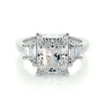 thumbnail image 1 of Bella Jewel 14K White Gold Plated Diamond Rings for Her - Radiant Cut Excellent 2.3 Ct Diamond Rings - Wedding Rings - Three Stone Diamond Ring for Women's - Engagement Wedding Diamond Rings, 1 of 3