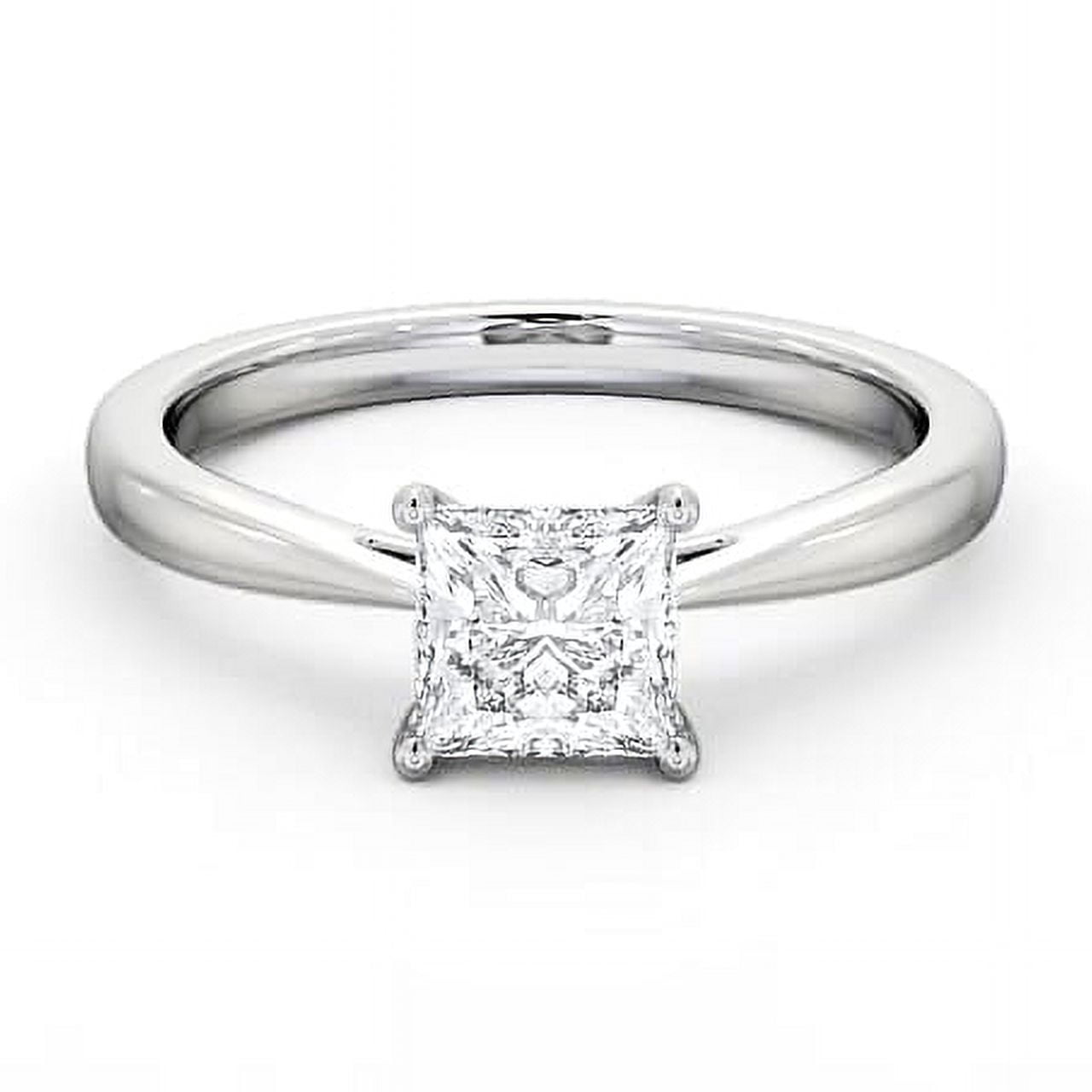 Bella Jewel 14K White Gold Plated Ring - 1.7 Ct Princess Lab Created ...
