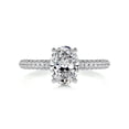 thumbnail image 1 of Bella Jewel 14K White Gold Plated Ring for Her - 1.9 Ct Oval Cut Lab Created Simulated Diamond - Wedding Ring - Solitaire with Accent Diamond Ring for Women's - Eternity Diamond Ring for Her, 1 of 3