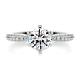 thumbnail image 1 of Bella Jewel 14K White Gold Plated Ring for Her - 1.9 Ct VVS1/D Round Cut Lab Created Diamond Ring - Solitaire with Accent Diamond Ring for Women's - Eternity Split Shank Diamond Ring for Her, 1 of 3